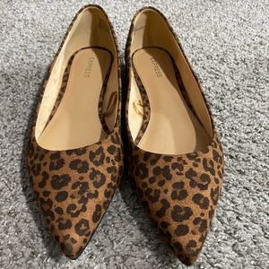 Express Leopard Print Slip On Flats